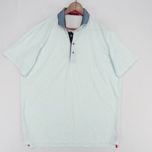 Greyson Polo Shirt Mens XL Aqua Print Golf Short Sleeve Performance
